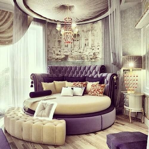 Purple round bed design