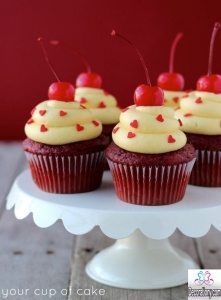romantic red velvet cupcakes
