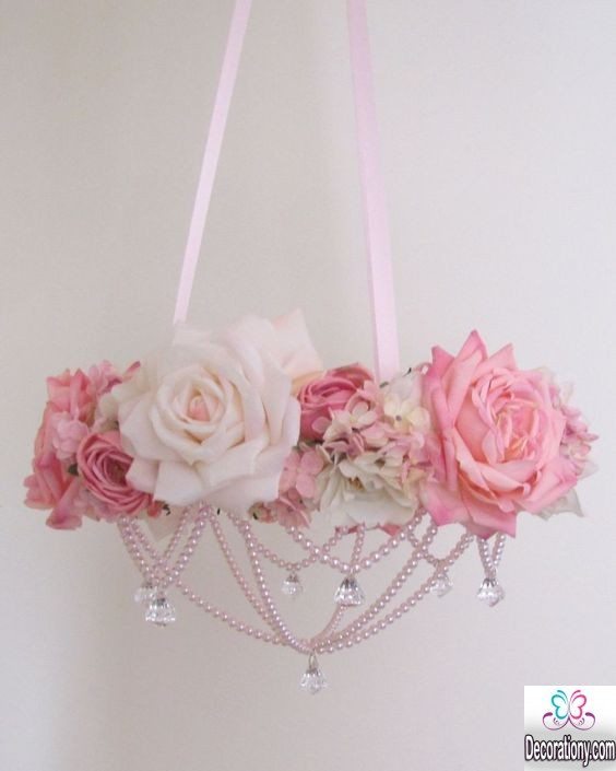pink floral chandelier