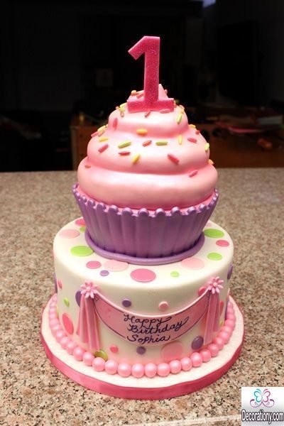 1st Birthday Cupcake Cakes for girls