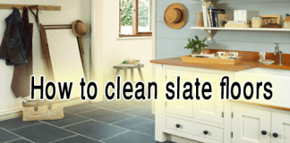 How clean slate floor and tiles