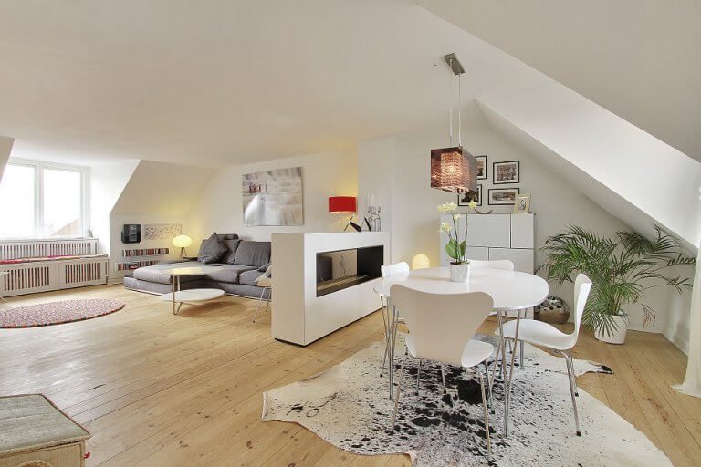 Contemporary small dining room ideas in white