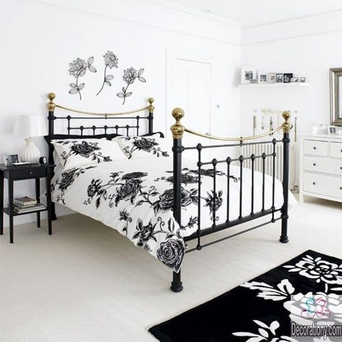 Black-and-white bedroom less black