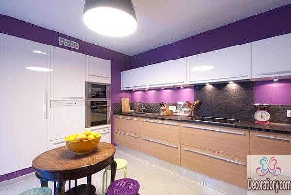 violet and white kitchen color ideas