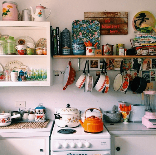 cozy colorful kitchen