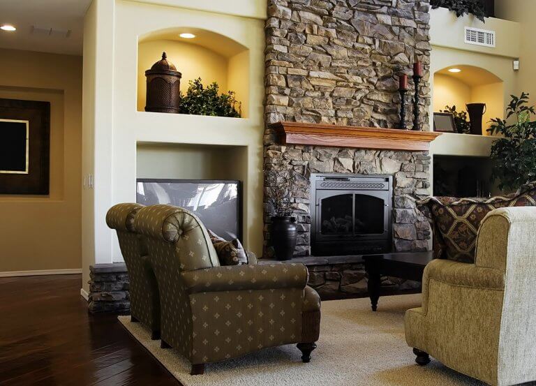 Living room fireplace wall decor ideas