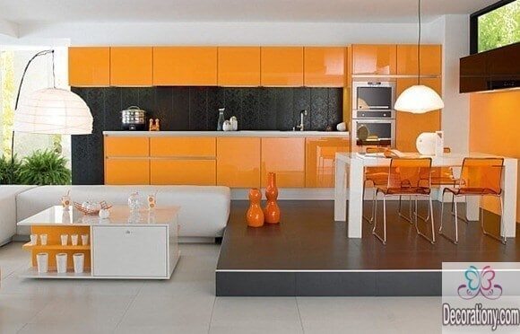 kitchen paint ideas in orange color