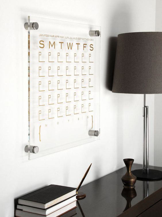 Acrylic calendar in for 2017 home decor trends
