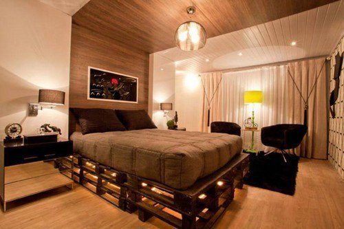 Luxurious bedroom pallet beds
