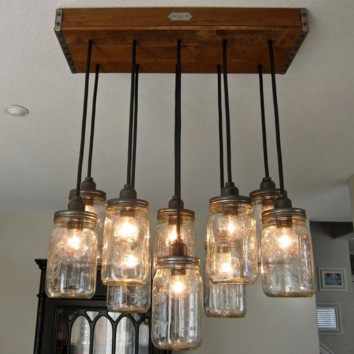Mason jars diy fixtures ceiling