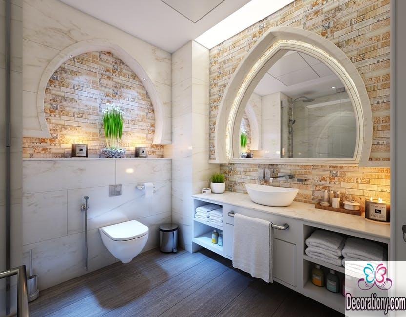 Steampunk decor white bathroom