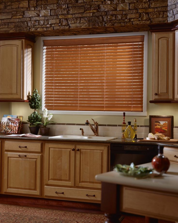 Cozy wooden kitchen windows