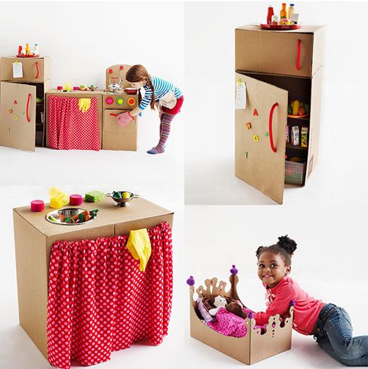 kids playful houses diy cardboard furniture