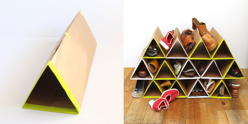 diy cardboard shoe storage