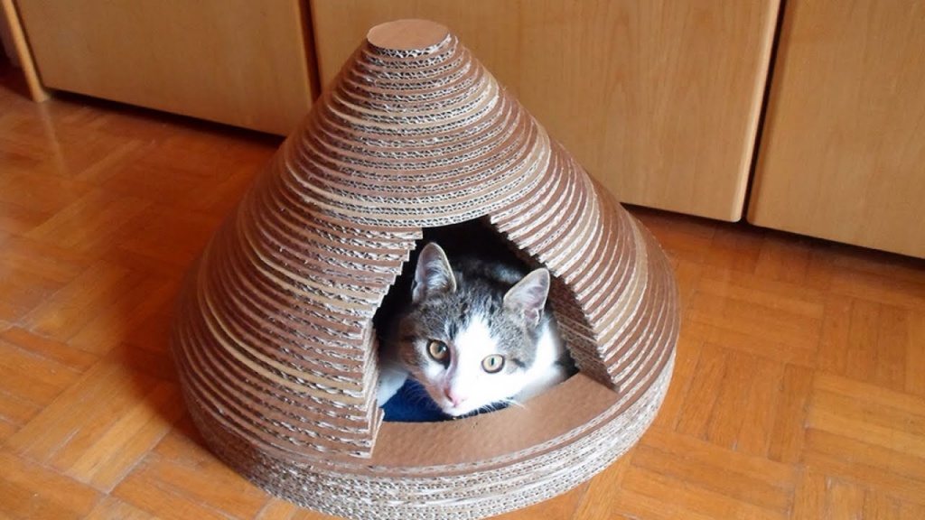 diy cardboard cat bed