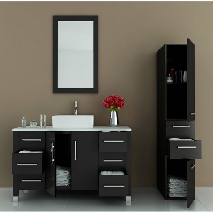 bathroom-astonishing-modern-black-bathroom-vanity-home-design-ideas-with-brown-wall-design-also-grey-wooden-cabinet-for-bathroom-ideas-attractive-black-bathroom-vanity-for-modern-680x680