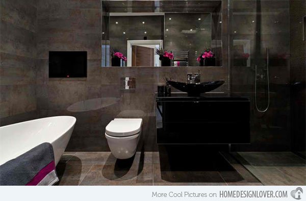 black elegant bathroom wall mounted cabinet