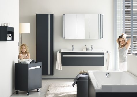 black bathroom cabinet