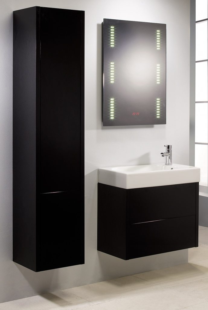contemporary black bathroom wall storage cabinets
