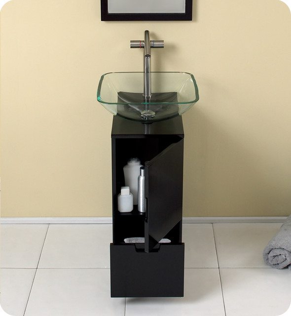 tiny bathroom sink black cabinet