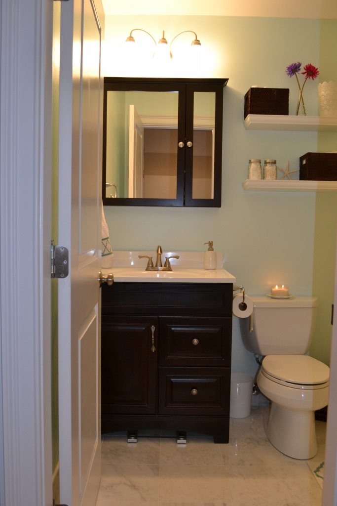 small black cabinet for small bathroom