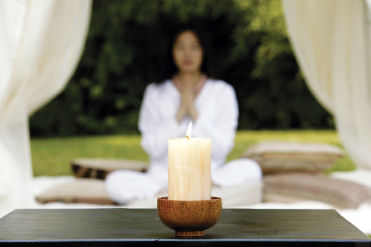 Meditation Room Decorating Cleansing fire candles
