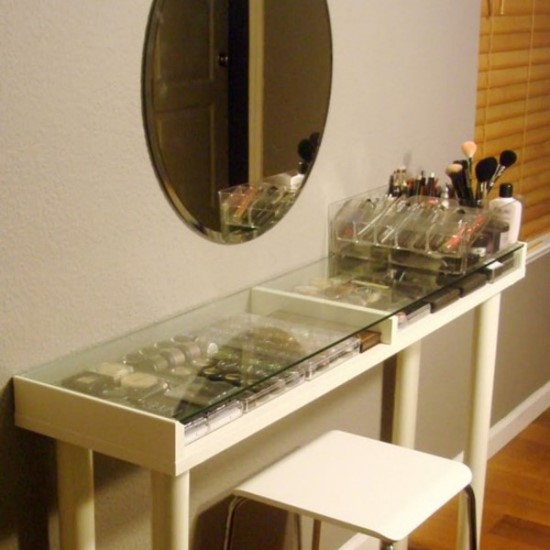 diy white makeup vanity table
