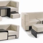 Small Sectional Sofa with table transformer