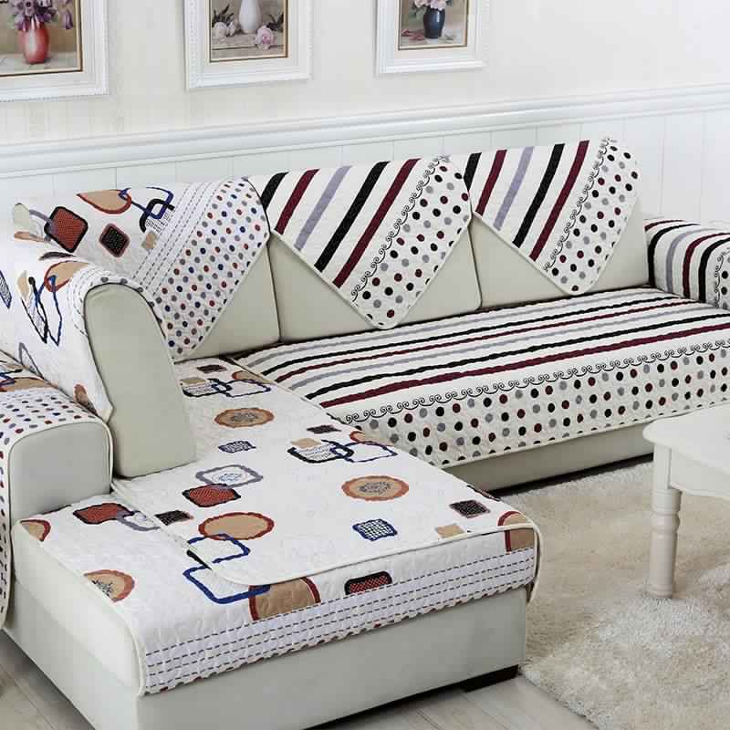 Small Sectional Sofa Striped Pattern Design