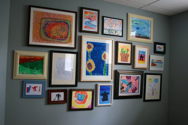 lovely kids art gallery wall ideas