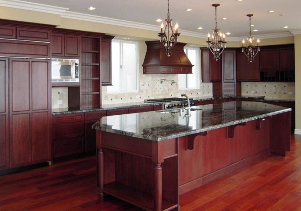 large dark kitchen cabinets