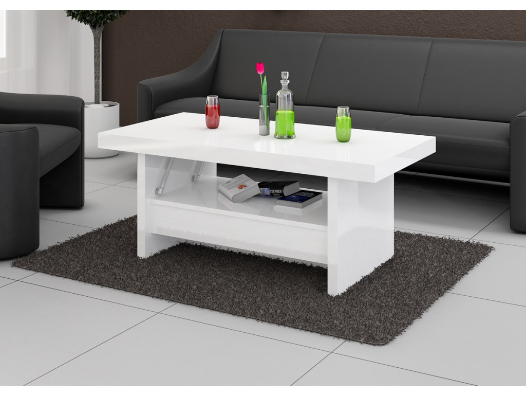 Small Sectional Sofa with white coffee table