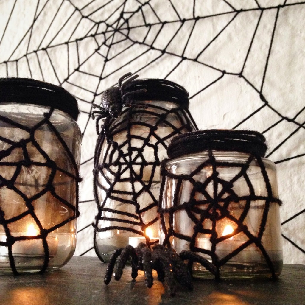 Outdoor Halloween Decorations spider web jar