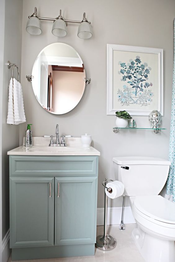 blue vanity small bathroom lighting ideas