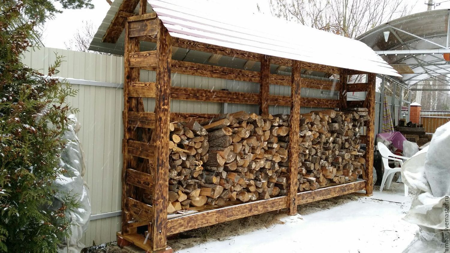 DIY Outdoor Firewood Rack - Firewood outdoor holder