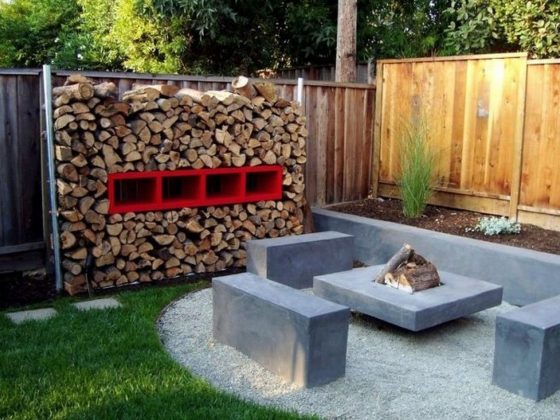 DIY Outdoor Firewood Rack-Landscaping diy idea
