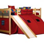 wooden loft bed with slide