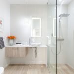 wood tile shower designs