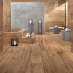 wood tile shower walls