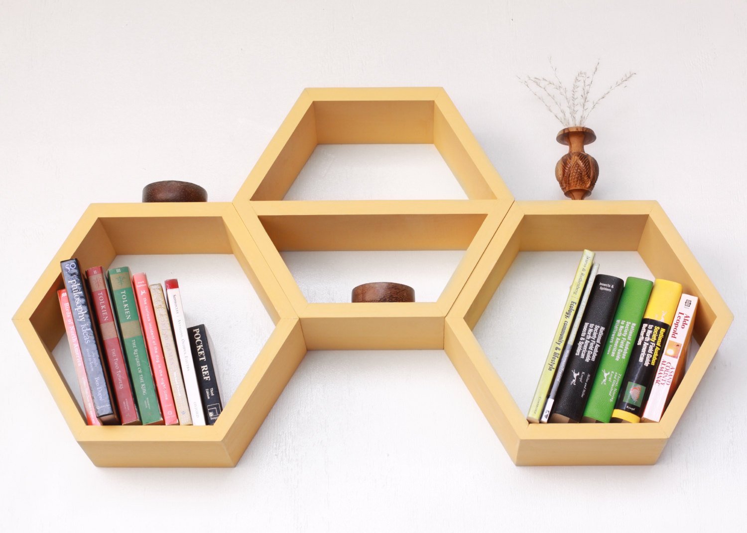 Hexagonal Wall Shelf - Fancy Geometric Wood Shelf