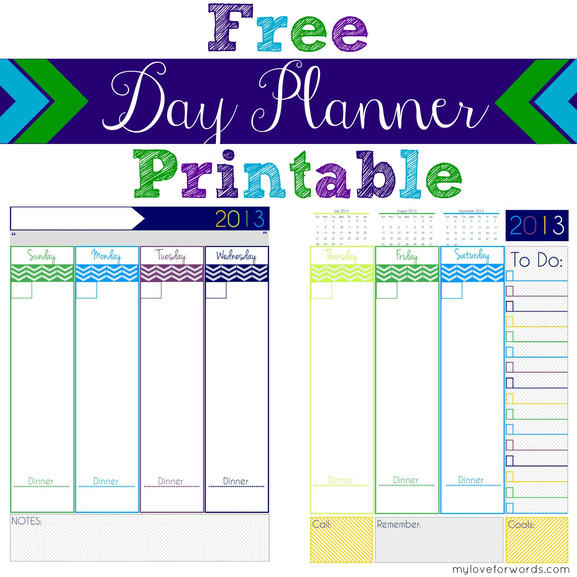 Daily Planner Printable - Free printable planner