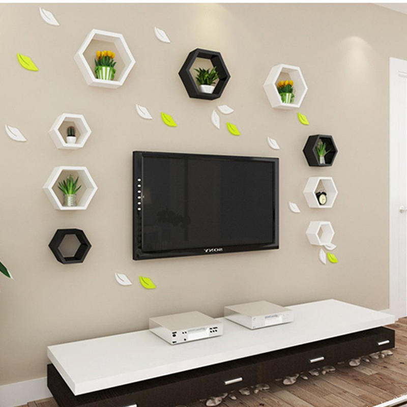 Hexagonal Wall Shelf - Home DIY decorative wall Floating