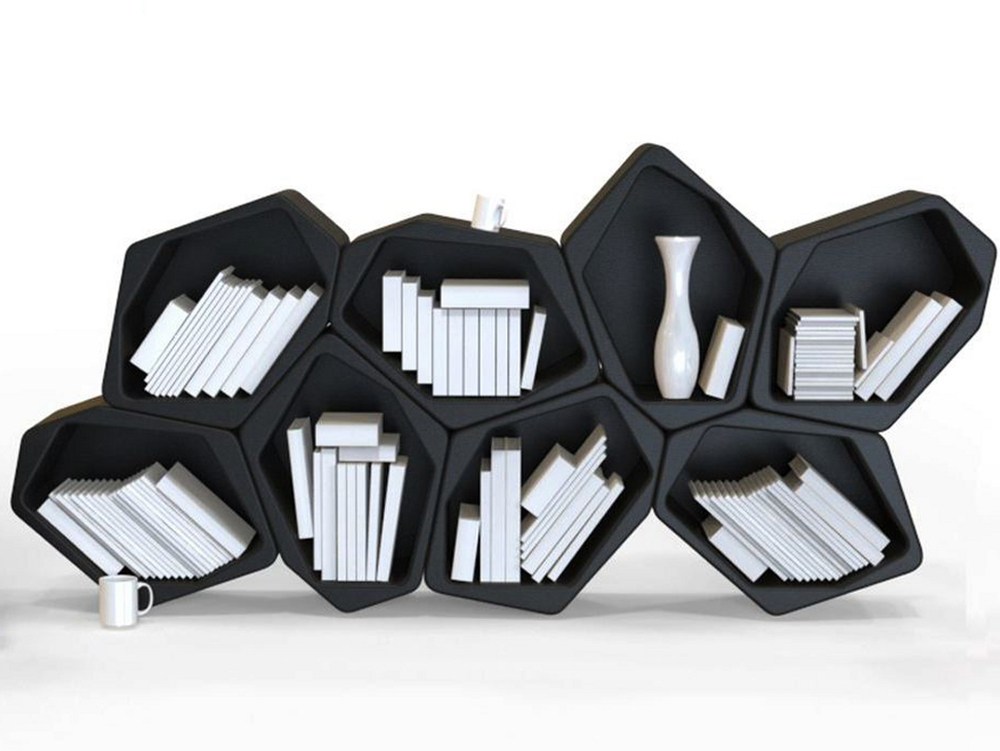 Hexagonal Wall Shelf - Modular bookshelves