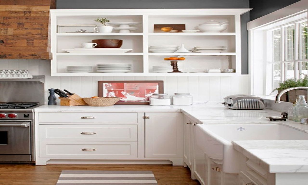 Rustic Kitchen Cabinets - Open White Kitchen