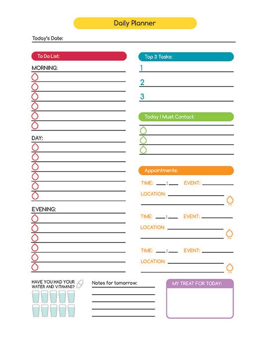 Daily Planner Printable - Templates of Daily Planner