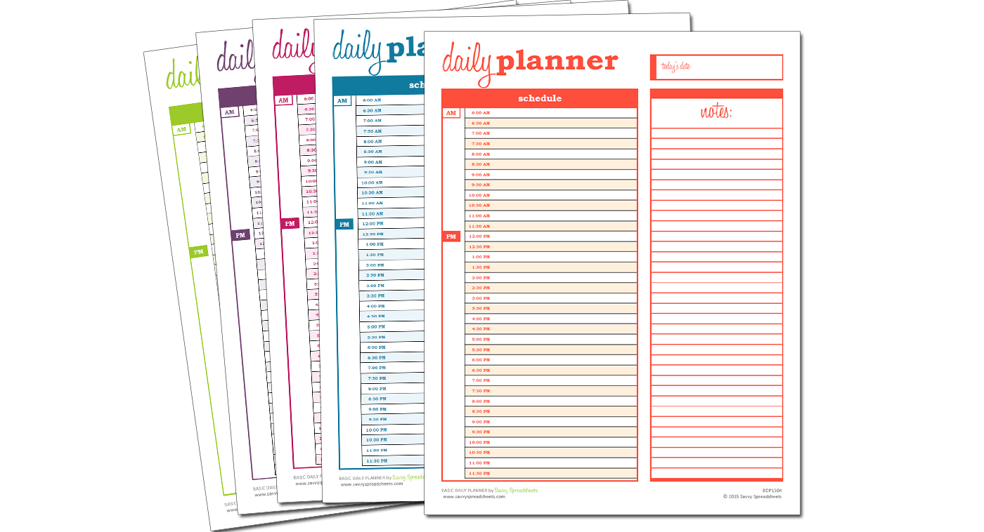 free daily schedule planner template
