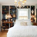 cool master bedrooms with built-in shelving