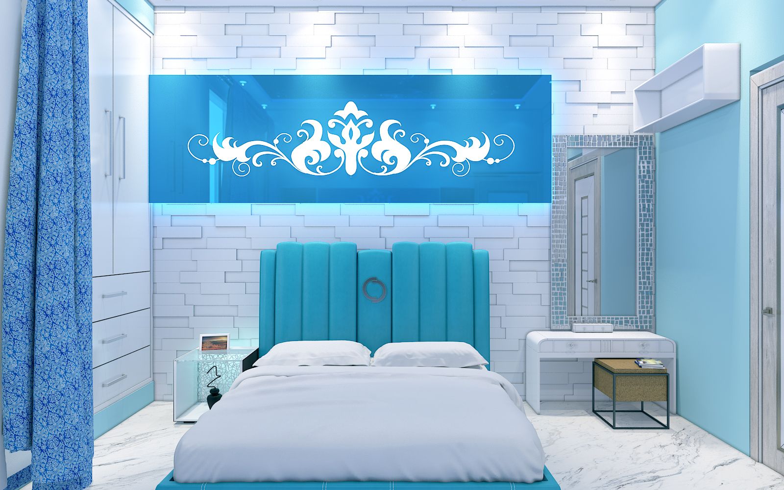 Aqua Accent Wall