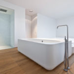 unique white bathroom